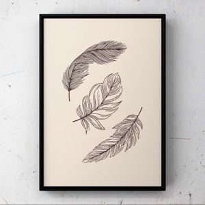 Modern minimalist  leave abstract wall art